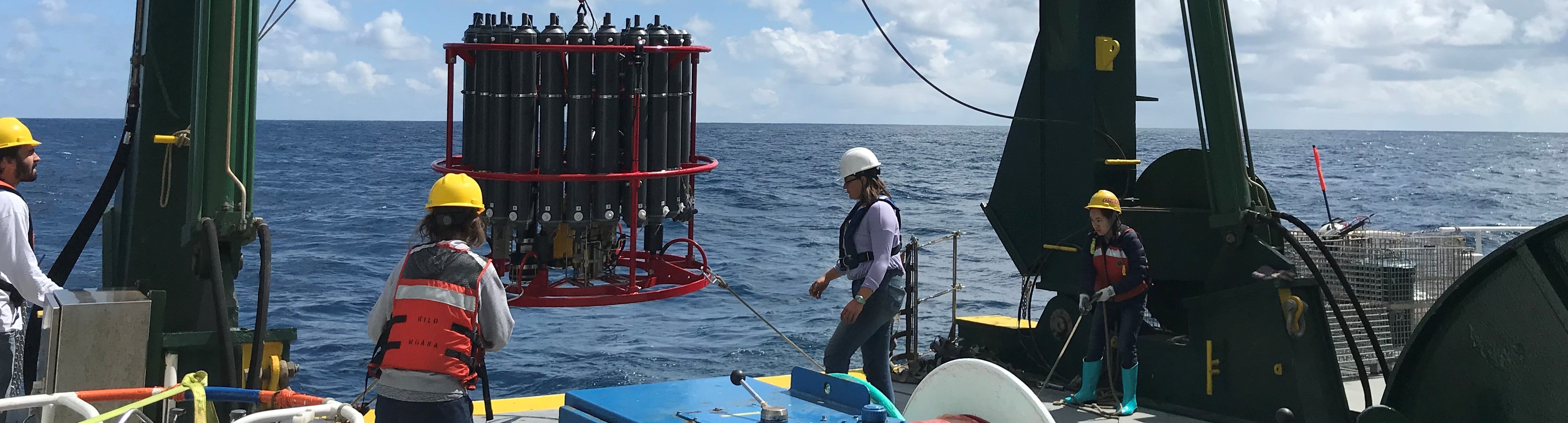 CTD recovery on the R/V Kilo Moana in 2019