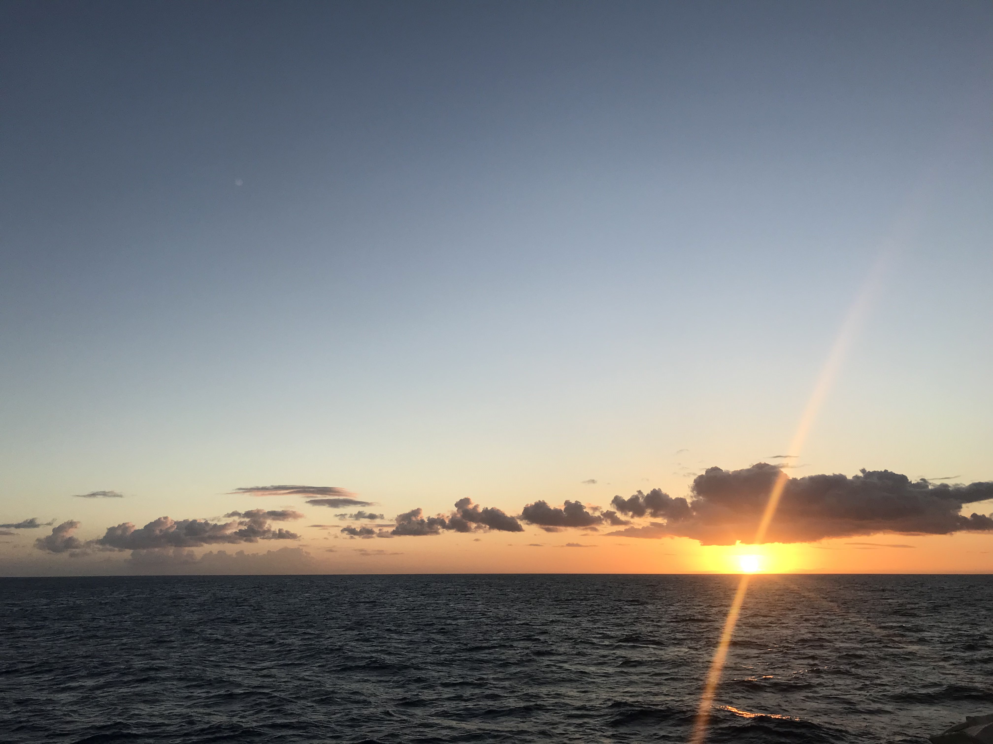 Sunrise over the Pacific ocean